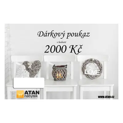 ATAN Dárkový poukaz v hodnotě 2000 Kč Tištěný