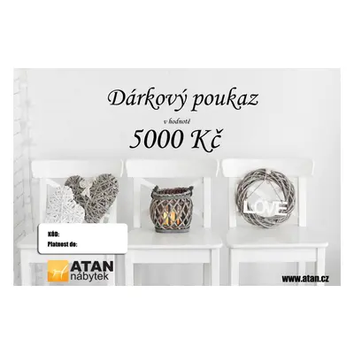 ATAN Dárkový poukaz v hodnotě 5000 Kč Elektronický