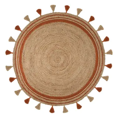 Flair Rugs Kusový koberec Lunara Jute Circle Orange 150x150 (průměr) kruh