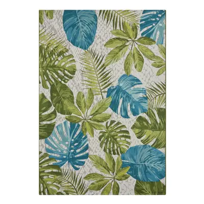 Hanse Home Kusový koberec Flair 105617 Tropical Leaves Turqouise Green 200x285 cm