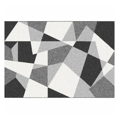 Tempo Kondela Koberec SANAR 67x120 cm - černá/šedá/bílá, geometrický vzor