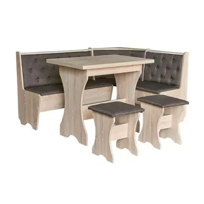 Casarredo Jídelní rohový SET CORNER dub sonoma/hnědá