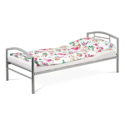 Autronic Postel jednolůžková 90x200, kov šedý lesk BED-1900 SIL