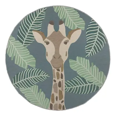 Flair Rugs Kusový koberec Dauntless Eric Giraffe Blue 160x160 (průměr) kruh