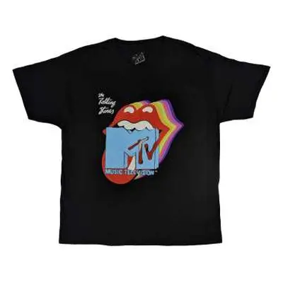 Mtv Unisex T-shirt: Rolling Stones Rainbow Shadow Tongue (small) S