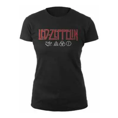 Tričko Dámské Logo Led Zeppelin & Symbols XXL