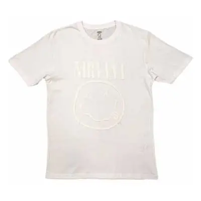 Nirvana Unisex T-shirt: White Smiley (hi-build) (small) S