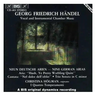 CD Georg Friedrich Händel: Neun Deutsche Arien = Nine German Arias