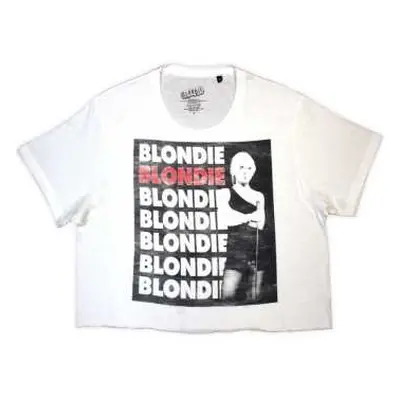 Blondie Ladies Crop Top: Stacked Logo (x-large) XL