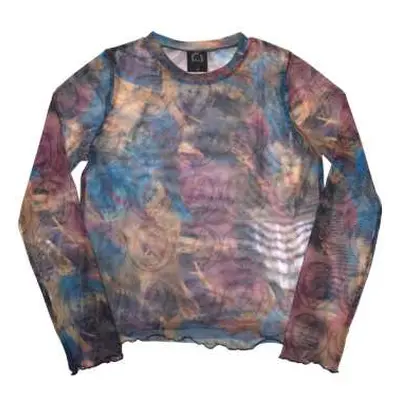 Grateful Dead Ladies Long Sleeve T-shirt: Stealy Aop (mesh) (small) S