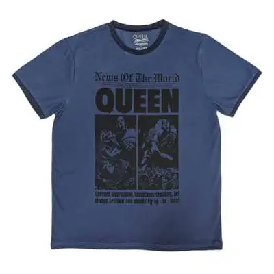 Queen Unisex Ringer T-shirt: News Of The World 40th Front Page (xx-large) XXL