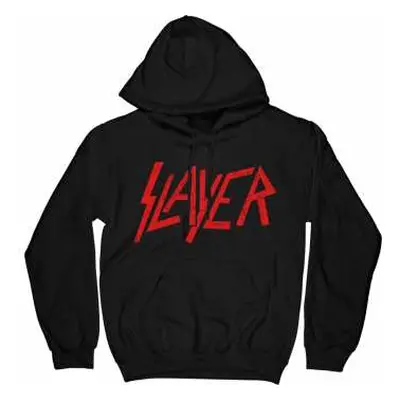 Slayer Unisex Pullover Hoodie: Distressed Logo (medium) M