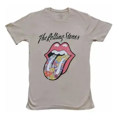 The Rolling Stones Unisex T-shirt: Flowers Tongue (x-large) XL