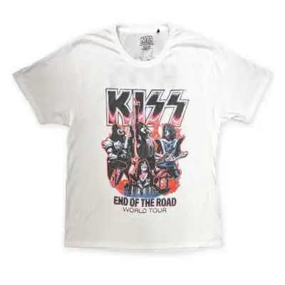 Kiss Unisex T-shirt: End Of The Road Band Playing (back Print) (small) S