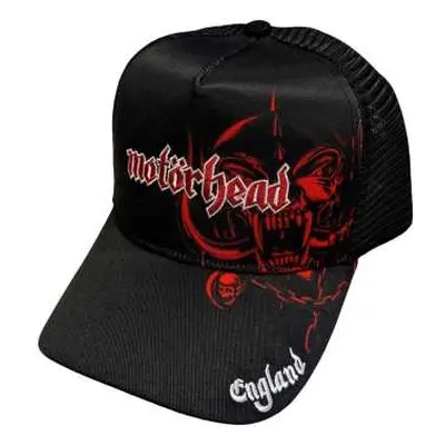 Motorhead Unisex Mesh Back Cap: England Red Warpig Black