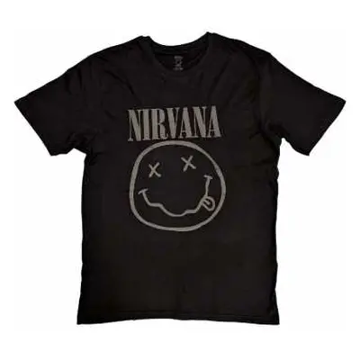 Nirvana Unisex T-shirt: Black Smiley (hi-build) (x-large) XL