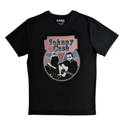 Johnny Cash Unisex T-shirt: Walking Guitar & Front On (xx-large) XXL