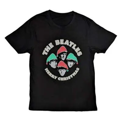 The Beatles Unisex T-shirt: Xmas Hats (medium) M