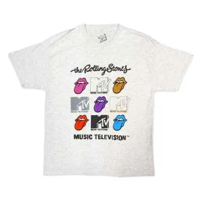 Mtv Unisex T-shirt: Rolling Stones Logo Grids (large) L