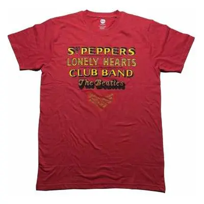 The Beatles Unisex T-shirt: Sgt Pepper Stacked (diamante) (medium) M