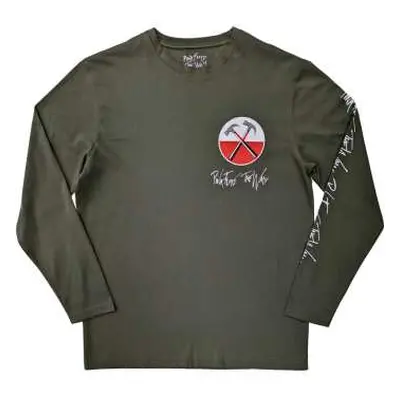 Pink Floyd Unisex Long Sleeve T-shirt: The Wall Hammers Logo (back & Sleeve Print) (x-large) XL