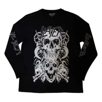 Slayer Unisex Long Sleeve T-shirt: White Skulls (sleeve Print) (x-large) XL