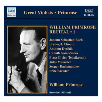 CD Fritz Kreisler: William Primrose - Recital Vol.1