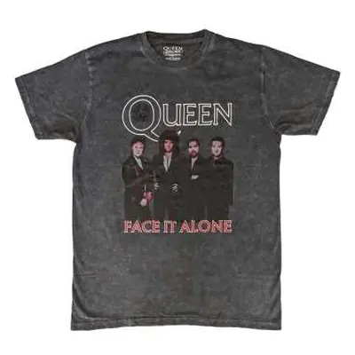 Queen Unisex T-shirt: Face It Alone Band (wash Collection) (medium) M