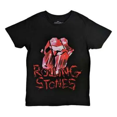 The Rolling Stones Unisex T-shirt: Hackney Diamonds Cracked Glass Tongue (large) L