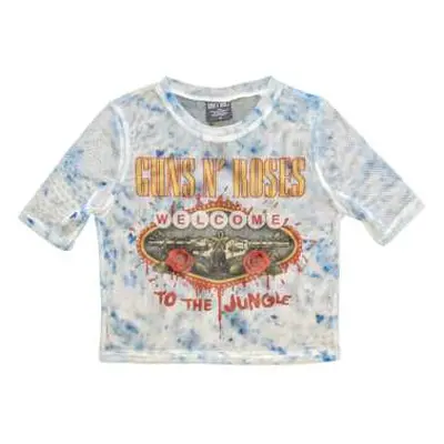 Guns N' Roses Ladies Crop Top: Welcome To The Jungle Lv (mesh) (small) S