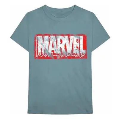 Tričko Distressed Dripping Logo Marvel Comics S