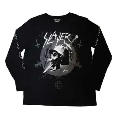 Slayer Unisex Long Sleeve T-shirt: Dagger Skull (sleeve Print) (small) S