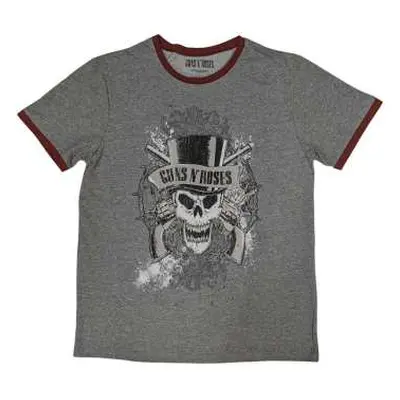 Guns N' Roses Unisex Ringer T-shirt: Faded Skull (medium) M