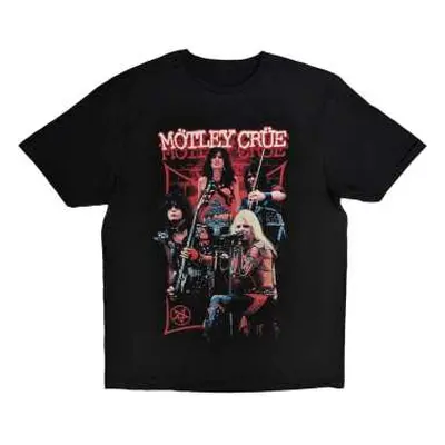 Motley Crue Unisex T-shirt: Live Montage Red (xx-large) XXL