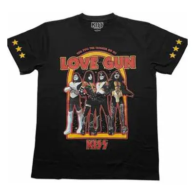 Kiss Unisex T-shirt: Love Gun Stars (sleeve Print) (medium) M