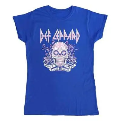 Def Leppard Ladies T-shirt: Pour Some Sugar On Me Skull Tour 2019 (ex-tour) (large) L