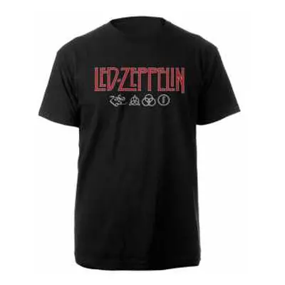 Tričko Logo Led Zeppelin & Symbols XL