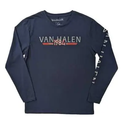 Van Halen Unisex Long Sleeve T-shirt: 84 Tour (back & Sleeve Print) (medium) M