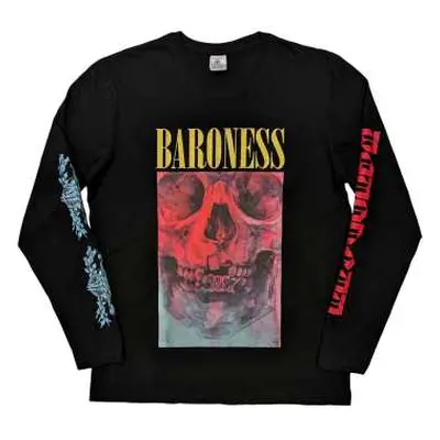 Baroness Unisex Long Sleeve T-shirt: Skull Tour (sleeve Print) (medium) M