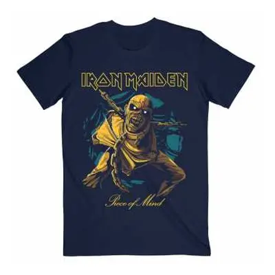 Iron Maiden Unisex T-shirt: Piece Of Mind Gold Eddie (small) S