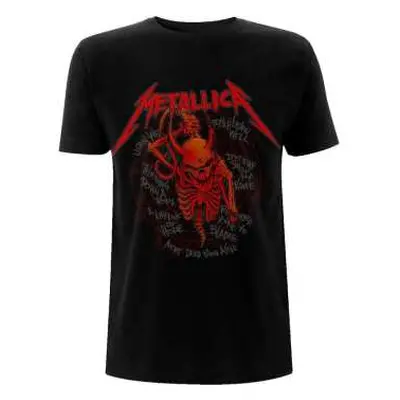 Metallica Unisex T-shirt: Skull Screaming Red 72 Seasons (back Print) (large) L