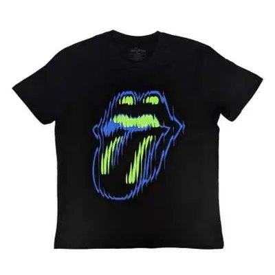 The Rolling Stones Unisex T-shirt: Distorted Tongue (back Print) (medium) M