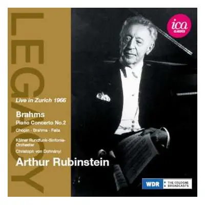 CD Johannes Brahms: Arthur Rubinstein - Live In Zürich 1966