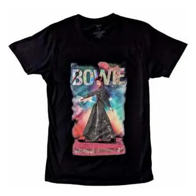 David Bowie Unisex Embellished T-shirt: Moonage 11 Fade (glitter Print) (xx-large) XXL