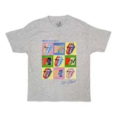 Mtv Unisex T-shirt: Rolling Stones Warhol Squares (medium) M