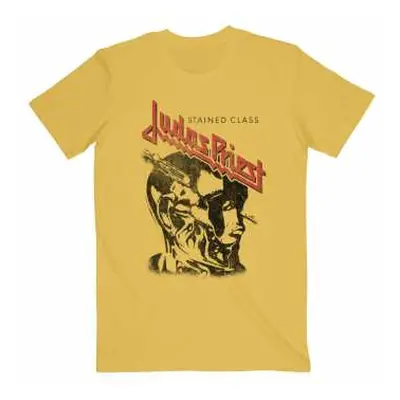 Judas Priest Unisex T-shirt: Stained Class Vintage Head (medium) M