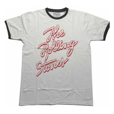 The Rolling Stones Unisex Ringer T-shirt: Signature Logo (large) L