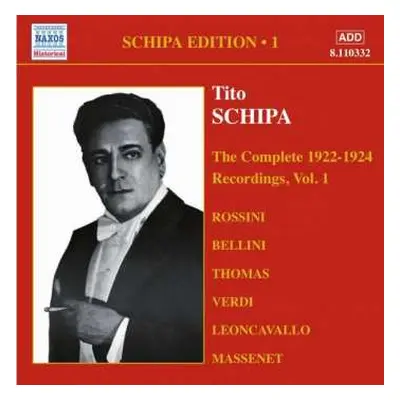 CD Tito Schipa: The Complete 1922-1924 Recordings, Vol. 1