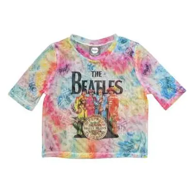 The Beatles Ladies Crop Top: Sgt Pepper (mesh) (medium) M