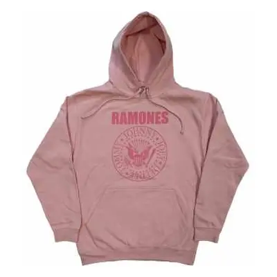 Ramones Unisex Pullover Hoodie: Pink Hey Ho Seal (back Print) (small) S